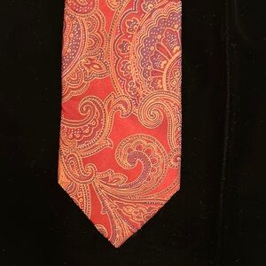 Jos. A. Bank Red and Orange Paisley Tie